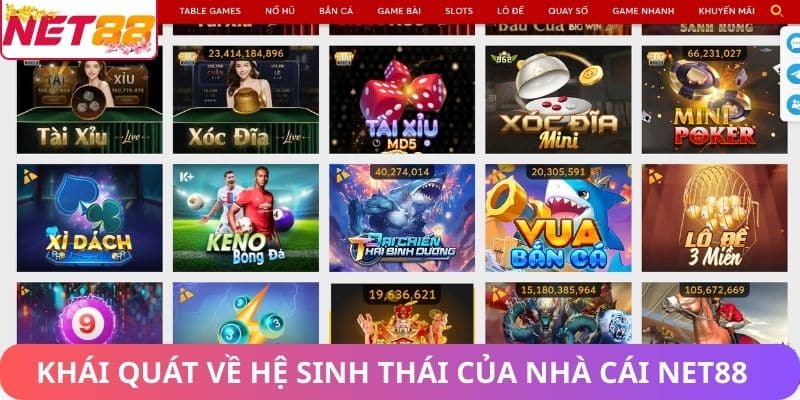 Khái quát về hệ sinh thái của nhà cái Net88