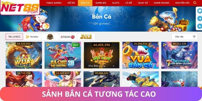 Sảnh bắn cá tương tác cao